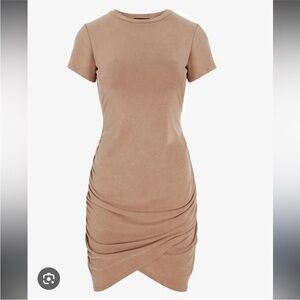 Express beige suede dress xs